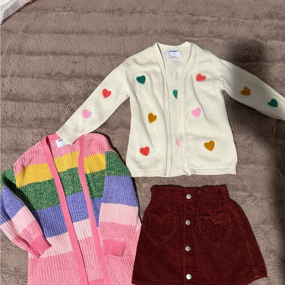 Old Navy Pink and White Cozy Knit Jacket